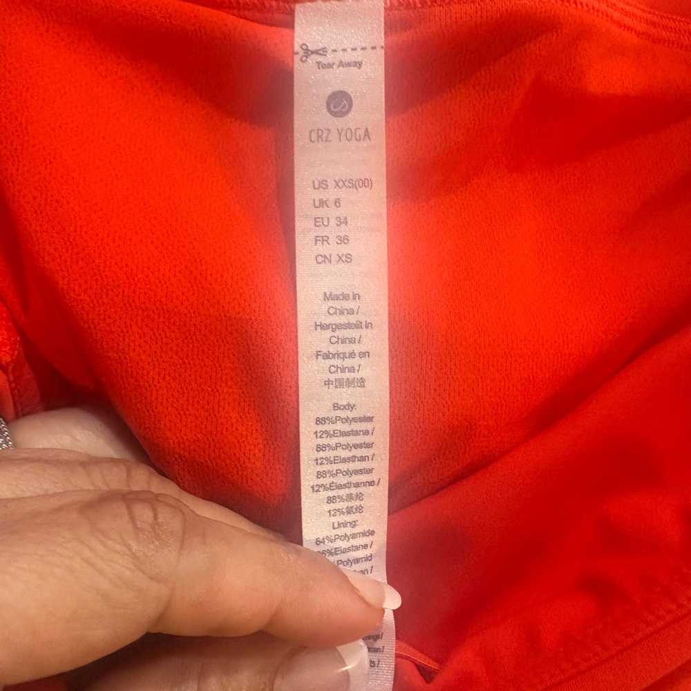 CRZ YOGA Women's Bright Red Athletic Shorts - Picture 3 of 6